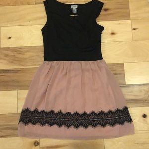Blush and black dress